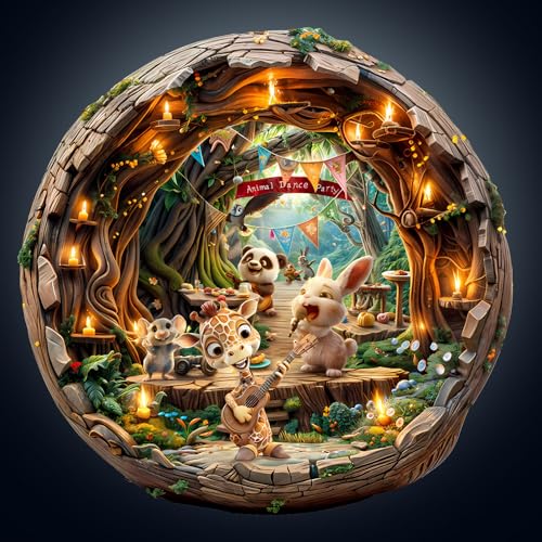 WOODBESTS Holzpuzzle Erwachsene, Tierische Party Holzpuzzle, Unregelmäßige einzigartige Puzzle, Schöne Geschenke für Puzzle-Liebhaber (L-34 * 33.5cm 270 Stück) von WOODBESTS