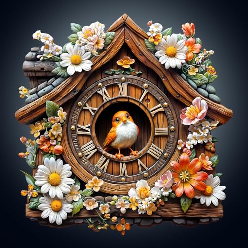 WOODBESTS Holzpuzzle Erwachsene, Uhr Vogel Holzpuzzles, 270 Teile Holz Puzzle, Unregelmäßige Einzigartige Tierform Puzzle, Schön Geschenke für Puzzleliebhaber (34 * 33.5cm) von WOODBESTS