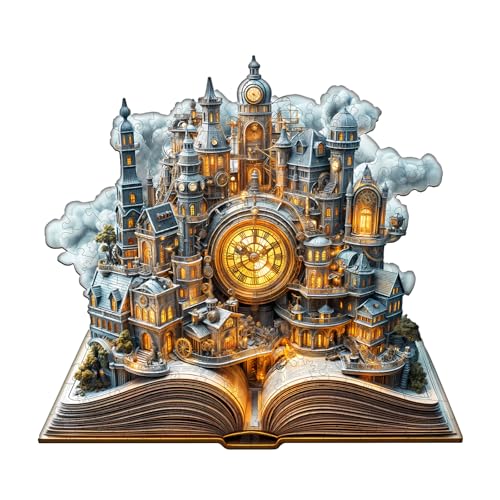 WOODBESTS Holzpuzzle Erwachsene, Uhrwerkstadt Holzpuzzles, 225 Teile Holz Puzzle, Unregelmäßige Einzigartige Tierform Puzzle, Schön Geschenke für Puzzleliebhaber (L-34 * 31.5 cm) von WOODBESTS