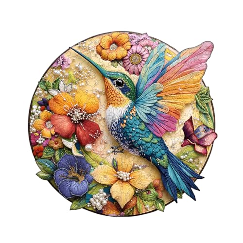 WOODBESTS Holzpuzzle Erwachsene, Vögel und Blumen Holzpuzzle, Unregelmäßige Einzigartige Puzzle, Weihnachten und Geburtstag Geschenke für Puzzle-Liebhaber (34 x 33.3 cm,275 STK) von WOODBESTS