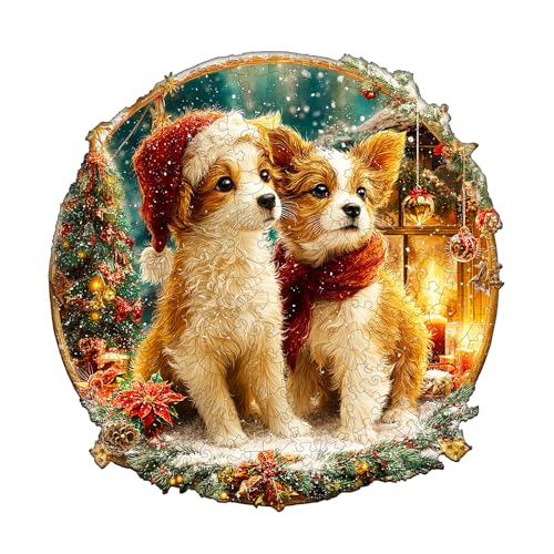 WOODBESTS Holzpuzzle Erwachsene, Weihnachtself Holzpuzzle, Unregelmäßige einzigartige Puzzle, Schöne Geschenke für Puzzle-Liebhaber (34 * 33.7cm 275 Stück) von WOODBESTS