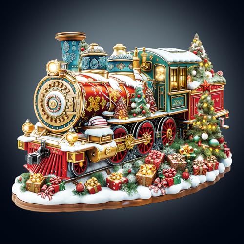 WOODBESTS Holzpuzzle Erwachsene, Weihnachtszug Holzpuzzle, Unregelmäßige einzigartige Puzzle, Schöne Geschenke für Puzzle-Liebhaber (34 * 27.8cm 240 Stück) von WOODBESTS