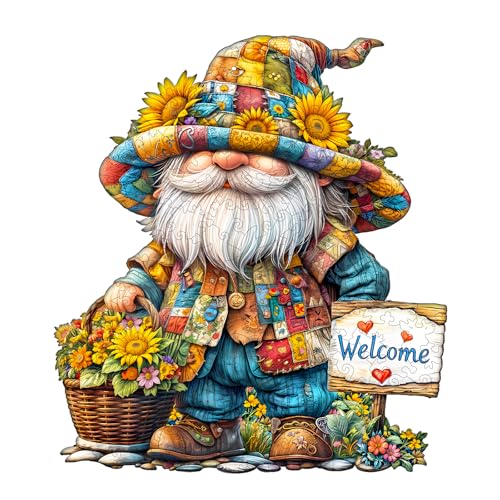 WOODBESTS Holzpuzzle Erwachsene, Zwerg Holzpuzzles, 240 Teile Holz Puzzle, Unregelmäßige Einzigartige Tierform Puzzle, Schön Geschenke für Puzzleliebhaber (34 * 33.2 cm) von WOODBESTS