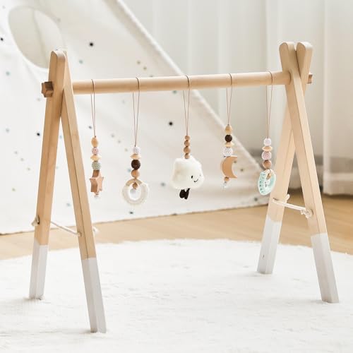 WOODEN TEETHER Spielbogen Baby aus Holz mit 5 abnehmbaren sensorischen Spielzeugen | Montessori Holzspielbogen Play Gym ab 0 Monaten Neugeborenes Baby Geschenk WOODEN TEETHER Spielbogen Baby aus Holz mit 5 abnehmbaren sensorischen Spielzeugen | Montessori Holzspielbogen Play Gym ab 0 Monaten Neugeborenes Baby Geschenk von WOODEN TEETHER