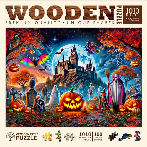 Halloween Puzzle aus Holz 1000 Teile - Geisterhafte Kürbisnacht - 54,0 x 39,4 cm - Made in EU by WOODEN.CITY Halloween Puzzle aus Holz 1000 Teile - Geisterhafte Kürbisnacht - 54,0 x 39,4 cm - Made in EU by WOODEN.CITY von WOODEN.CITY