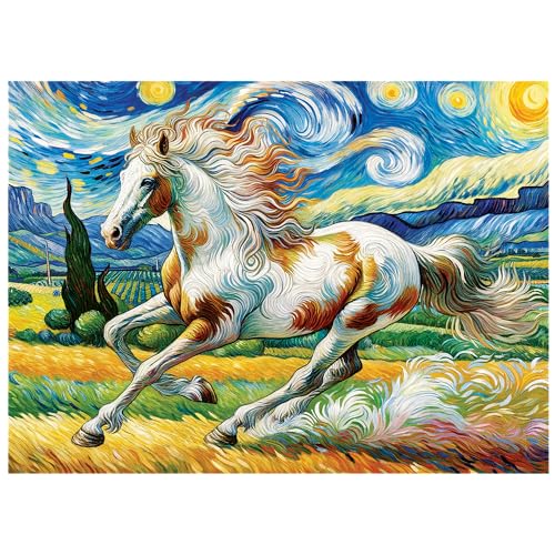 WOODEN.CITY 1000 Teile Holzpuzzle - Schnelles Pferd mit 100 Teilen in Tierform, 53,9 x 39,4 cm - entworfen und hergestellt in der EU WOODEN.CITY 1000 Teile Holzpuzzle - Schnelles Pferd mit 100 Teilen in Tierform, 53,9 x 39,4 cm - entworfen und hergestellt in der EU von WOODEN.CITY