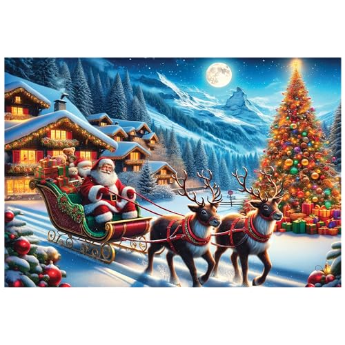 WOODEN.CITY 500 Teile Holzpuzzle - Weihnachtsmannschlitten mit 50 weihnachtlichen Formteilen 39,4 x 26,7 cm - entworfen und hergestellt in der EU WOODEN.CITY 500 Teile Holzpuzzle - Weihnachtsmannschlitten mit 50 weihnachtlichen Formteilen 39,4 x 26,7 cm - entworfen und hergestellt in der EU von WOODEN.CITY