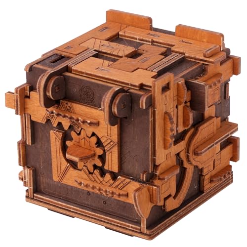 WOODEN.CITY Escape Room Puzzle Box | Escape Puzzle | Cluebox | Puzzle Brain Teasers für Erwachsene | Puzzleboxen mit versteckten Fächern | Steampunk Puzzle Box von WOODEN.CITY