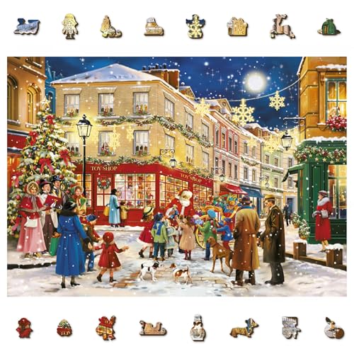 WOODEN.CITY Holzpuzzle 1000+10 Teile - Fortgeschrittene Weihnachtsabend Holzpuzzle für Erwachsene - Retro Nostalgie Holzpuzzles mit einzigartigen Weihnachtsstücken & ausgefallenen Formen - Großes WOODEN.CITY Holzpuzzle 1000+10 Teile - Fortgeschrittene Weihnachtsabend Holzpuzzle für Erwachsene - Retro Nostalgie Holzpuzzles mit einzigartigen Weihnachtsstücken & ausgefallenen Formen - Großes von WOODEN.CITY
