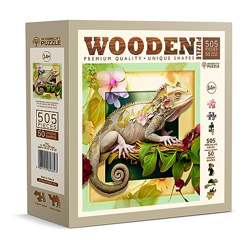 WOODEN.CITY Holzpuzzles Chamäleon und Blumen 500 Teile - Lebendige Holzpuzzles für Erwachsene - Herausfordernde Holzschnittpuzzles - Tierförmige Puzzles - Einzigartige Mosaik Holzpuzzle für Erwachsene WOODEN.CITY Holzpuzzles Chamäleon und Blumen 500 Teile - Lebendige Holzpuzzles für Erwachsene - Herausfordernde Holzschnittpuzzles - Tierförmige Puzzles - Einzigartige Mosaik Holzpuzzle für Erwachsene von WOODEN.CITY