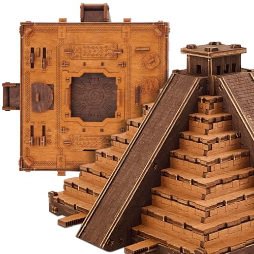 WOODEN.CITY Inca Pyramide Puzzle Box - 3D Escape Room Puzzle für Erwachsene - DIY Pyramide Puzzle mit versteckten Fächern & mechanischen Rätseln - 167 lasergeschnittene Teile, Ersatzteile & Birkenholz von WOODEN.CITY