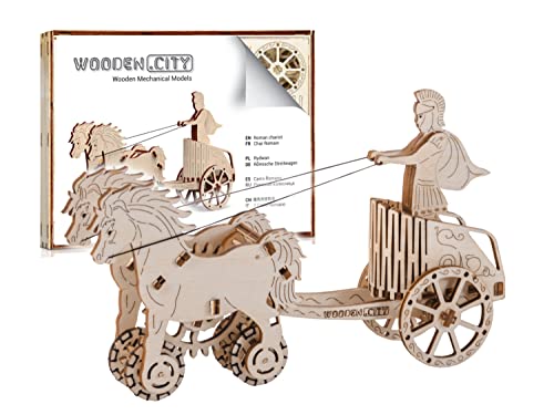 WOODEN.CITY Modell-Set aus Holz zum Bauen - Chariot Römische Mechanik, 3D Puzzle, Geschenke für Männer, Büro Geschenke, Chef Geschenke, Kreative Geschenke, Holzpuzzle, Bausatz Erwachsene, Deko von WOODEN.CITY