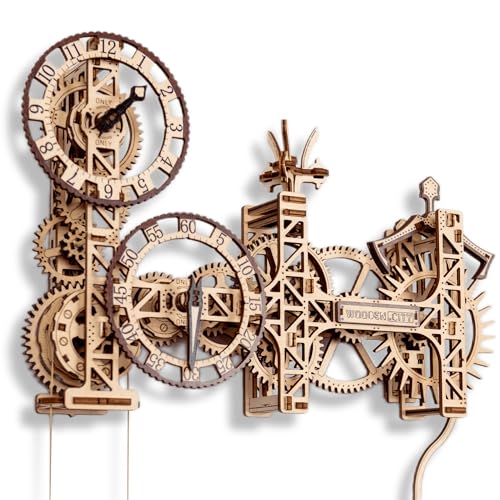 WOODEN.CITY Steampunk Wanduhr - DIY 3D Holzpuzzle, Mechanisches Modell mit Pendelmechanismus, 269 Teile, Ideal für Bastler und Vintage-Liebhaber, Dekorative Uhr WOODEN.CITY Steampunk Wanduhr - DIY 3D Holzpuzzle, Mechanisches Modell mit Pendelmechanismus, 269 Teile, Ideal für Bastler und Vintage-Liebhaber, Dekorative Uhr von WOODEN.CITY