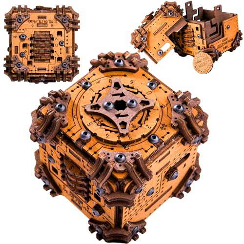 WOODEN.CITY Tesseract Holz Puzzle Box für Erwachsene – 3D Holzpuzzle Bausatz | Escape Room in a Box | Mechanisches Denkspiel | Gehirnjogging Geschenk für Männer & Frauen | 185 Teile von WOODEN.CITY