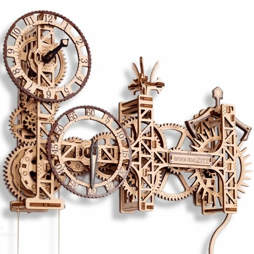 WOODEN.CITY Steampunk 3D Puzzle - Holzpuzzle Erwachsene mit Uhr, Selbstmontage Holzmodelle - EU-hergestellt, Handgefertigte Steampunk Kunst, Holz Bastelset als Geschenk oder Hobby von WOODEN.CITY