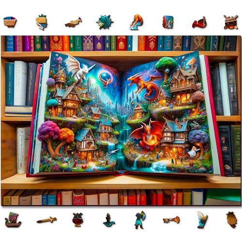 WOODEN.CITY Enchanted Tales 1000 Teile Puzzle, Holzpuzzles für Erwachsene, Hergestellt EU, Größe 51,9 x 37,5 cm, Magisches Puzzle, Geschenk, Hobby von WOODEN.CITY