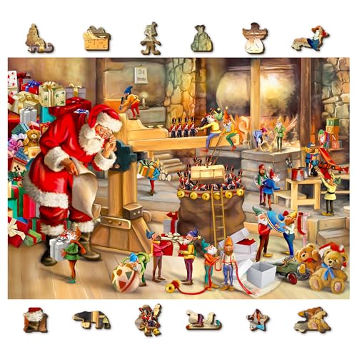 Wooden.City Hochwertiges Holzpuzzle Santa's Workshop – 500 Teile, 50 einzigartige weihnachtliche Figuren, hergestellt in EU festliches Vergnügen für die ganze Familie Wooden.City Hochwertiges Holzpuzzle Santa's Workshop – 500 Teile, 50 einzigartige weihnachtliche Figuren, hergestellt in EU festliches Vergnügen für die ganze Familie von WOODEN.CITY