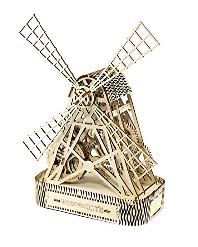 WOODEN.CITY Holzpuzzle Erwachsene - 3D Puzzle DIY Spielzeug - Mechanisch, Holzmodellbausatz zum Bauen - Mühle, Windmühle, Büro Geschenke, Geschenke für den Chef, Geschenke für Freunde von WOODEN.CITY