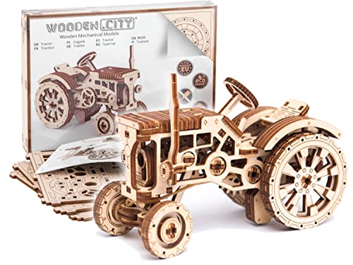 WOODEN.CITY – 3D Puzzle, Holzmodellbausatz zum Bauen – Traktor, Mechanisch, DIY Spielzeug – Laser Cut, Geschenk, Hobby – Spiele für Erwachsene und Jugendliche, Gesellschaftsspiele für Erwachsene von WOODEN.CITY