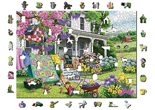 Wooden.City Holzpuzzle 1000 +10 Teile - Countryside Garden- Erwachsene Kinder Tierpuzzle - Bunt Einzigartige Tierform - Haus Dekoration Puzzle - Geschenk Lernspielzeug - Tolles Spielzeug 51,9 x 37,5cm Wooden.City Holzpuzzle 1000 +10 Teile - Countryside Garden- Erwachsene Kinder Tierpuzzle - Bunt Einzigartige Tierform - Haus Dekoration Puzzle - Geschenk Lernspielzeug - Tolles Spielzeug 51,9 x 37,5cm von WOODEN.CITY