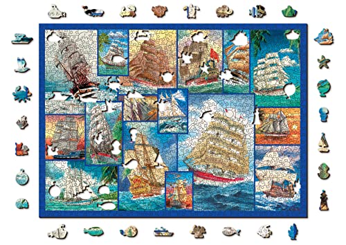 Wooden.City Holzpuzzle 1000 +10 Teile - Segelschiffe - Erwachsene Kinder Tierpuzzle - Bunt Einzigartige Tierform - Haus Dekoration - Puzzle - Geschenk Lernspielzeug - Tolles Spielzeug 51,9 x 37,5 cm Wooden.City Holzpuzzle 1000 +10 Teile - Segelschiffe - Erwachsene Kinder Tierpuzzle - Bunt Einzigartige Tierform - Haus Dekoration - Puzzle - Geschenk Lernspielzeug - Tolles Spielzeug 51,9 x 37,5 cm von WOODEN.CITY