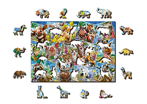 Wooden.City Holzpuzzle 200 Teile - Animal Postcards - Erwachsene Kinder Tierpuzzle - Puzzle - Bunt Einzigartige Tierform - Haus Dekoration - Geschenk Lernspielzeug - Tolles Spielzeug - 25,4 x 18,2 cm Wooden.City Holzpuzzle 200 Teile - Animal Postcards - Erwachsene Kinder Tierpuzzle - Puzzle - Bunt Einzigartige Tierform - Haus Dekoration - Geschenk Lernspielzeug - Tolles Spielzeug - 25,4 x 18,2 cm von WOODEN.CITY