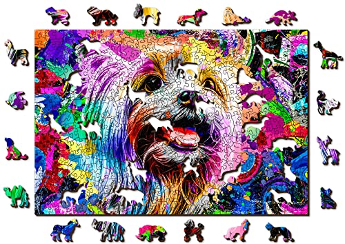 Wooden.City Holzpuzzle 500 +5 Teile - Pop Art Yorkshire terrier - Erwachsene Kinder Tierpuzzle - Bunt Einzigartige Tierform - Haus Dekoration - Geschenk Lernspielzeug - Tolles Spielzeug 37,5 x 25,4 cm Wooden.City Holzpuzzle 500 +5 Teile - Pop Art Yorkshire terrier - Erwachsene Kinder Tierpuzzle - Bunt Einzigartige Tierform - Haus Dekoration - Geschenk Lernspielzeug - Tolles Spielzeug 37,5 x 25,4 cm von WOODEN.CITY