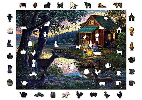 Wooden.City Holzpuzzle 750 Teile - Evening at The Lakehouse - Erwachsene Kinder Tierpuzzle - Bunt Einzigartige Tierform - Haus Dekoration - Geschenk Lernspielzeug - Tolles Spielzeug - 51,9 x 37,5 cm Wooden.City Holzpuzzle 750 Teile - Evening at The Lakehouse - Erwachsene Kinder Tierpuzzle - Bunt Einzigartige Tierform - Haus Dekoration - Geschenk Lernspielzeug - Tolles Spielzeug - 51,9 x 37,5 cm von WOODEN.CITY