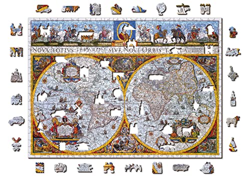 Wooden.City Holzpuzzle 750-teiliges - Karte Nova Terrarum Antik - Einzigartige Puzzles für Kinder und Erwachsene - Rätsel der neuen Welt - Ungewöhnlich geformten Teilen - Puzzle - 51,9 x 37,5cm Wooden.City Holzpuzzle 750-teiliges - Karte Nova Terrarum Antik - Einzigartige Puzzles für Kinder und Erwachsene - Rätsel der neuen Welt - Ungewöhnlich geformten Teilen - Puzzle - 51,9 x 37,5cm von WOODEN.CITY