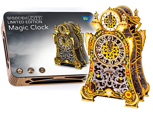 Wooden.City Holzuhr-Kits Magic Clock Limited Edition – 3D-Holzmodellbausätze – Lustige Holzmodelle zum Bauen für Erwachsene und Jugendliche – Bausatz mit antikem Wanduhrmechanismus – 149 Teile Wooden.City Holzuhr-Kits Magic Clock Limited Edition – 3D-Holzmodellbausätze – Lustige Holzmodelle zum Bauen für Erwachsene und Jugendliche – Bausatz mit antikem Wanduhrmechanismus – 149 Teile von WOODEN.CITY