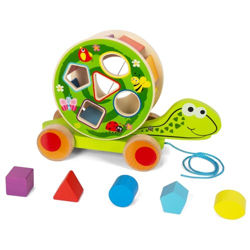 Holzschildkröten Traktionsspielzeug mit Abnehmbarer Schildkrötenschale und Formklassifikation Holzblöcke, Nachzieh-Spielzeug Pädagogisches Spielzeug für Kinder Holzschildkröten Traktionsspielzeug mit Abnehmbarer Schildkrötenschale und Formklassifikation Holzblöcke, Nachzieh-Spielzeug Pädagogisches Spielzeug für Kinder von WOODENFUN