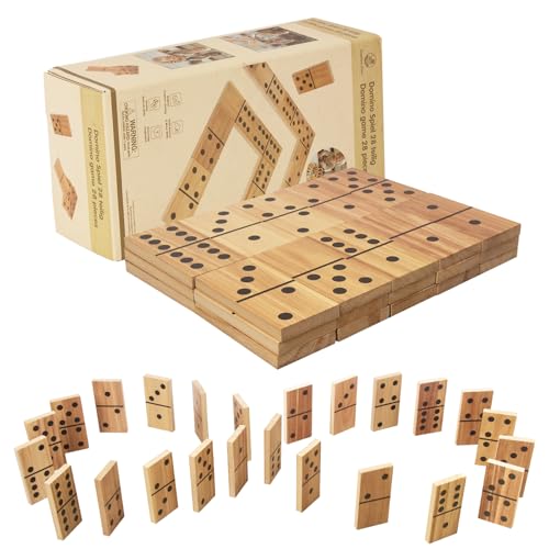 WOODENFUN 28pcs Große Domino Spielzeug Lernen Spiel Dominosteine für Kinder Erwachsene Montessori Kinderspielzeug aus Holz Brettspiel WOODENFUN 28pcs Große Domino Spielzeug Lernen Spiel Dominosteine für Kinder Erwachsene Montessori Kinderspielzeug aus Holz Brettspiel von WOODENFUN