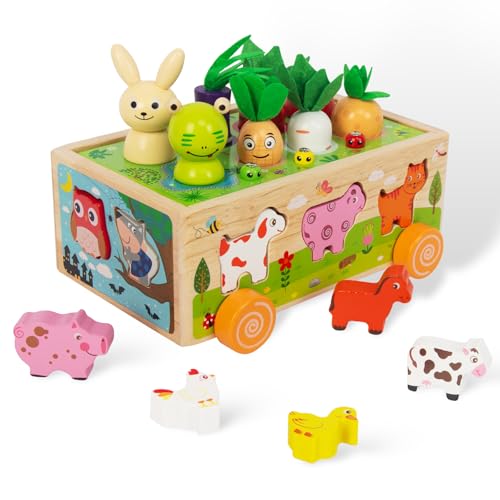 WOODENFUN Holz Montessori Spielzeug Sortierspiel Holzpuzzle Karotten Steckspiel Tiere Lernspielzeug Motorikspielzeug Geschenk Stapelspielzeug 3 Jahre+ WOODENFUN Holz Montessori Spielzeug Sortierspiel Holzpuzzle Karotten Steckspiel Tiere Lernspielzeug Motorikspielzeug Geschenk Stapelspielzeug 3 Jahre+ von WOODENFUN