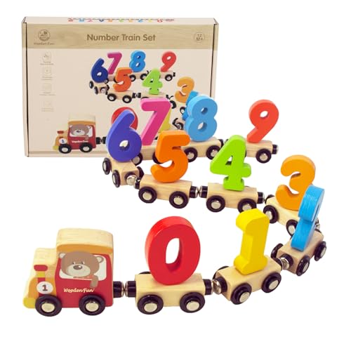 WOODENFUN Zahl Zug Set für 1 2 3 Jahre Olds, pädagogische Spielzeugautos für Kleinkinder, Montessori Lernspielzeug für Jungen und Mädchen WOODENFUN Zahl Zug Set für 1 2 3 Jahre Olds, pädagogische Spielzeugautos für Kleinkinder, Montessori Lernspielzeug für Jungen und Mädchen von WOODENFUN
