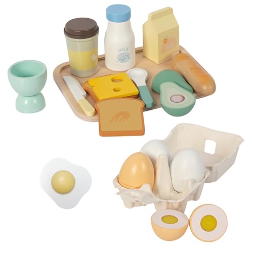 WoodenFun Holz Frühstückssatz Spielzeug Kinderspiel mit Kaffee, Eiern, Sandwiches, Butter, Kinderspaß Küche Lernspielzeug 3+ Jahre alt WoodenFun Holz Frühstückssatz Spielzeug Kinderspiel mit Kaffee, Eiern, Sandwiches, Butter, Kinderspaß Küche Lernspielzeug 3+ Jahre alt von WOODENFUN