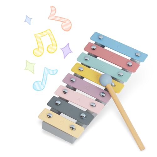 Montessori Holz Musik Spielzeug für 3-jährige Kinder, 4-teiliges Set von Tamburin, Xylophon, Flöte und Resonanzboden, Musik Erleuchtung Spielzeug Set Montessori Holz Musik Spielzeug für 3-jährige Kinder, 4-teiliges Set von Tamburin, Xylophon, Flöte und Resonanzboden, Musik Erleuchtung Spielzeug Set von WOODENFUN