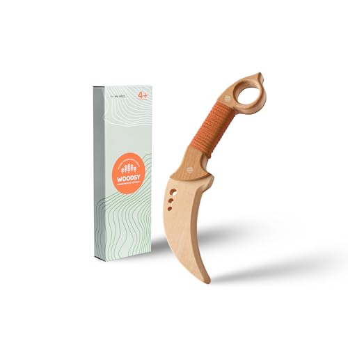 WOODSY ® Karambits Spielzeug Messer | Echtholz aus Buche | Holzschwert Kinder Holzmesser Kinder Spielzeug Schwert… von WOODSY