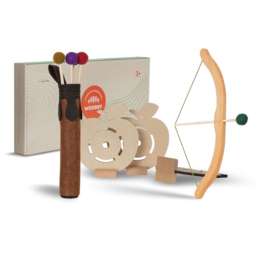 Woodsy Pfeil und Bogen ab 3 Jahren mit 5 Pfeilen und Köcher | 41 cm lang aus Buche | Pfeil und Bogen Kinder aus Holz | Bogenschießen Kinder Woodsy Pfeil und Bogen ab 3 Jahren mit 5 Pfeilen und Köcher | 41 cm lang aus Buche | Pfeil und Bogen Kinder aus Holz | Bogenschießen Kinder von WOODSY