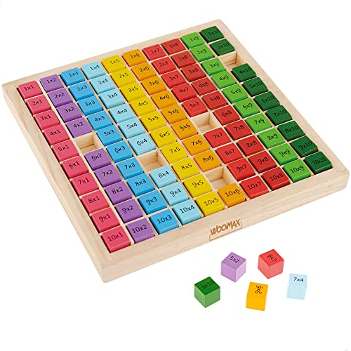 ColorBaby 49359 WOOMAX-Tabla MULTIPLICAR AUS Holz + 6A Mathematik, bunt von WOOMAX