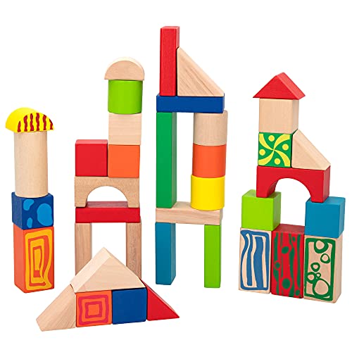 WOOMAX 40994 Holzbauteile für Kinder, Bausteine aus Holz, Bauspiele, +18 Monate, 50 Bausteine WOOMAX 40994 Holzbauteile für Kinder, Bausteine aus Holz, Bauspiele, +18 Monate, 50 Bausteine von WOOMAX