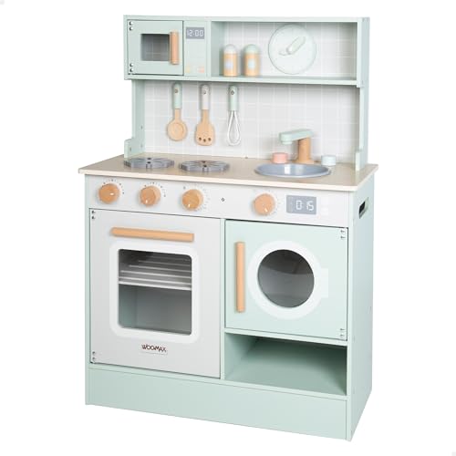 WOOMAX Holzküche, Elektroherd, 60 x 30 x 85 cm, Spielzeugspüle, Kinderwaschmaschine, Kinderküchen, Kochen, Kochspielzeug, 3 Jahre, 47217 von WOOMAX