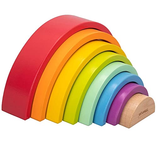 WOOMAX Holz Regenbogen (46479), Parchis 8 Stück, 8 piezas von WOOMAX