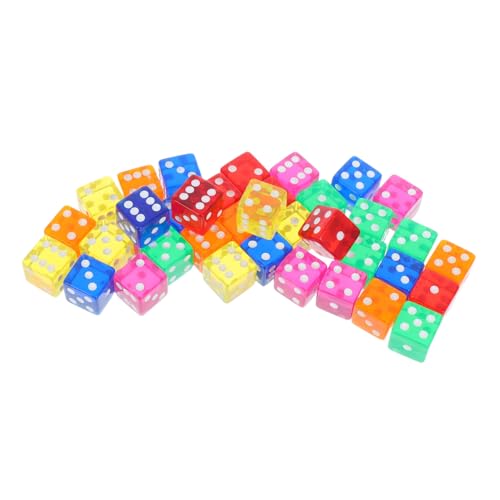 36-teiliges Transparentes Würfelset, 6-seitige Spielwürfel Aus Acryl Für Den Mathematikunterricht, Brettspiele, Party-Unterhaltung Und Stapelaktivitäten von WOONEKY