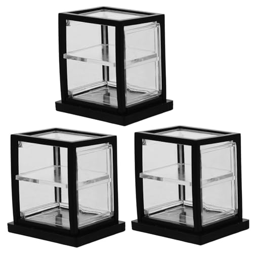WOONEKY Puppenhaus Miniatur Kuchenbäckerei Schrank Transparente Vitrine Ideal Für Miniatur Küchenszenen von WOONEKY