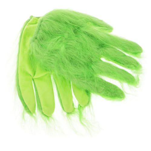 WOONEKY 1 Paar Halloween Cosplay Handschuhe Furry Hand Kostüm Zubehör für Partys und Aufführungen Weiche und Bequeme Accessoires für Verschiedene Anlässe Grün von WOONEKY