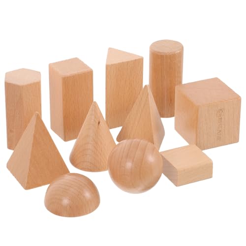 WOONEKY 1 Sätze Geometrische Formen Holzspielzeug Lernspielzeug für Fördert Kognitive Fähigkeiten und Eltern Interaktion mit Glatten Bausteinen Holzoptik für Sicheres von WOONEKY