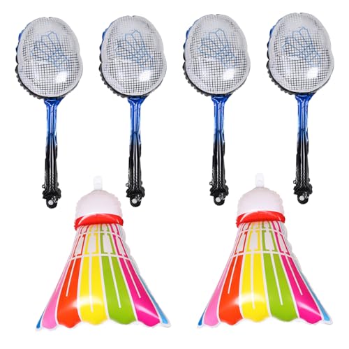 WOONEKY 1 Satz Aufblasbaren Badminton Ballons Leicht und Tragbar Aluminiumfolie Party Dekorationen für Geburtstagsfeiern Sport Motto Events Teilig Bunte Federball Ballons Blaue Schläger WOONEKY 1 Satz Aufblasbaren Badminton Ballons Leicht und Tragbar Aluminiumfolie Party Dekorationen für Geburtstagsfeiern Sport Motto Events Teilig Bunte Federball Ballons Blaue Schläger von WOONEKY