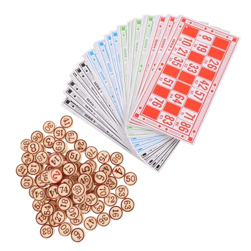 WOONEKY 1 Satz Bingo Schachspielset aus Holz Interaktives Brettspiel für Partys und Familienspiele Kompakte Einfache Handhabung Spielkarten und Zahlensteinen WOONEKY 1 Satz Bingo Schachspielset aus Holz Interaktives Brettspiel für Partys und Familienspiele Kompakte Einfache Handhabung Spielkarten und Zahlensteinen von WOONEKY
