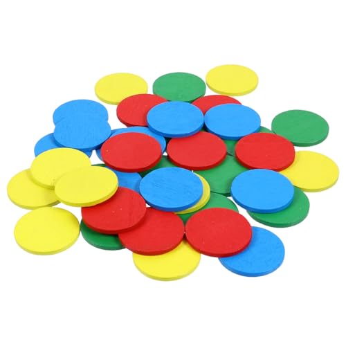 WOONEKY 1 Satz Buntes Holzspielzeug mit Spielchips Farbige Runde Holzstücke für Brettspiele Lernspiele und Kreative Aktivitäten WOONEKY 1 Satz Buntes Holzspielzeug mit Spielchips Farbige Runde Holzstücke für Brettspiele Lernspiele und Kreative Aktivitäten von WOONEKY
