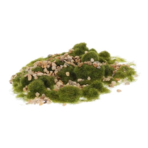 WOONEKY 1 Satz DIY Kunstgras mit Kies für Miniatur Gras und Kies für Diorama und Terrarien für Kreative Bastelprojekte und Miniaturdekoration von WOONEKY